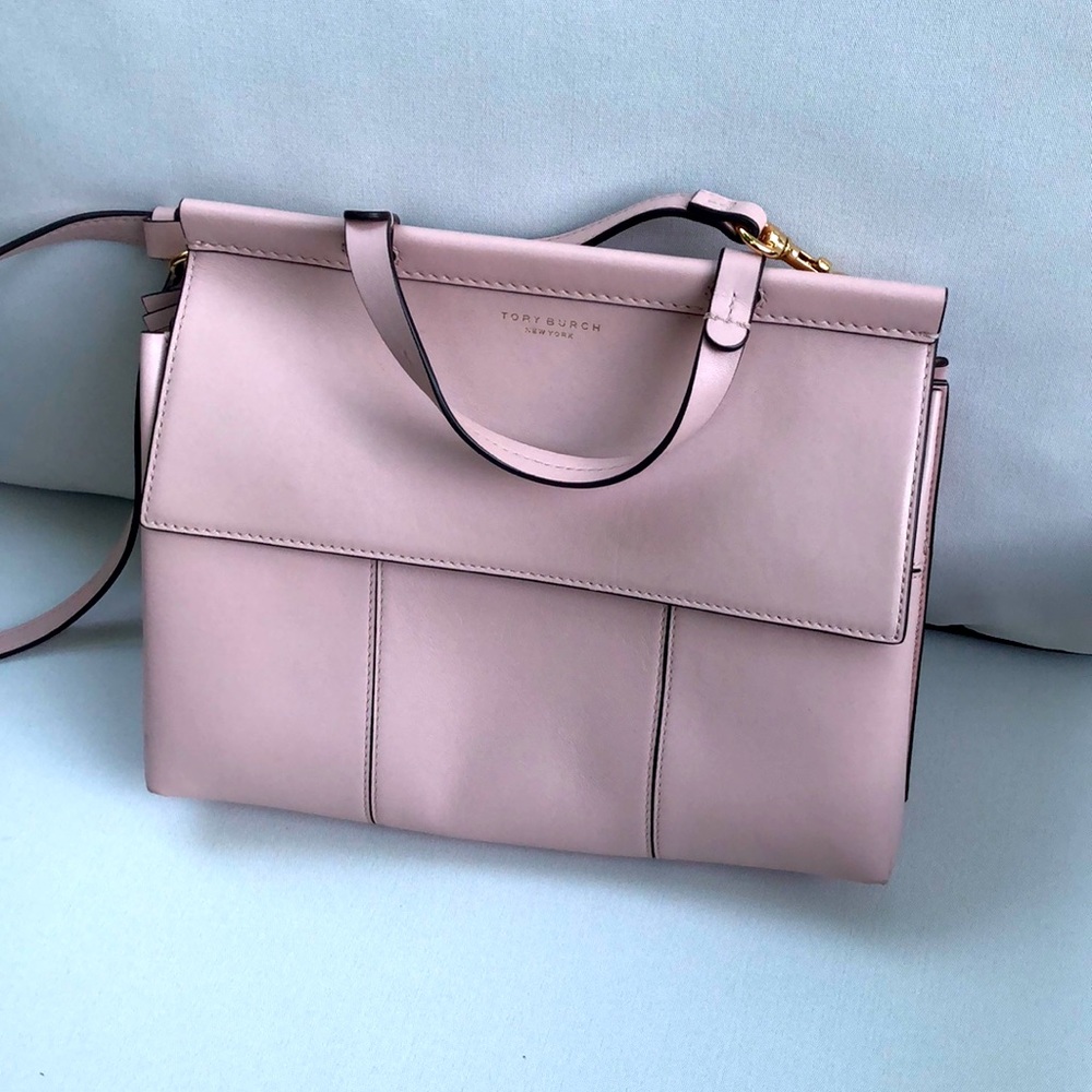 GUC Tory Burch Block T Leather Top Handle Satchel